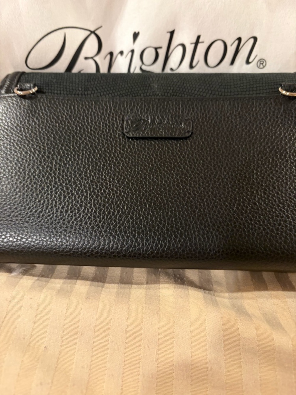Brighton Noir Espen Everbloom Convertible Organizer Bag - Picture 2 of 7